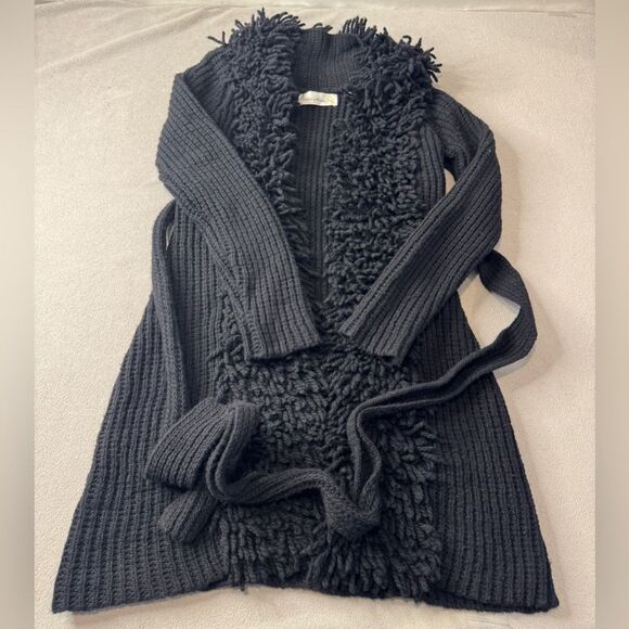 Anthropologie Charlie & Robin Textured Cardigan BLACK S - Picture 1 of 15